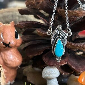 925 Sterling white water turquoise necklace